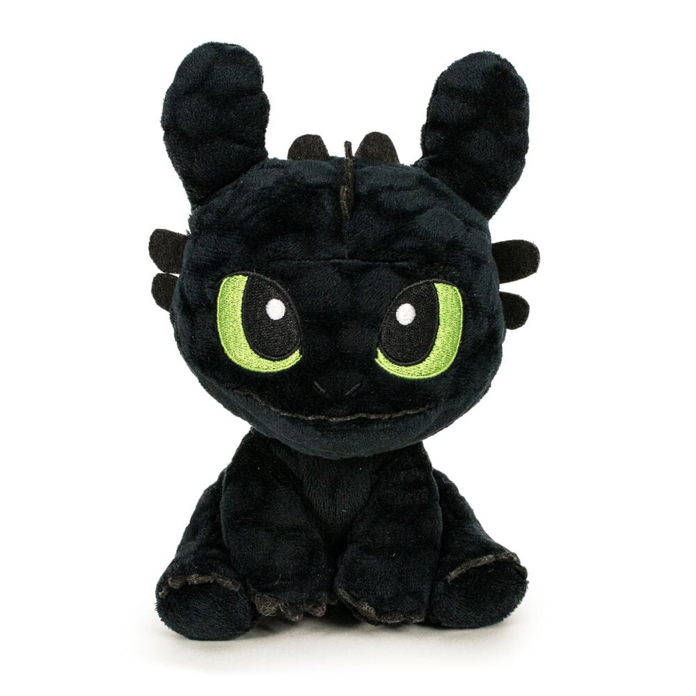Peluche negro de Desdentao con ojos verdes
