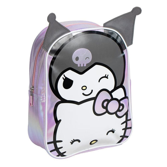 Mochila lila de Kuromi y Hello Kitty CERDÁ
