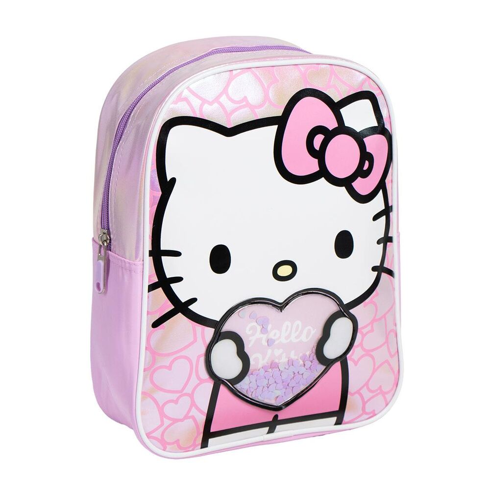 Mochila rosa de Hello Kitty con corazón