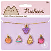 Collar Pusheen con cinco charms de frutas