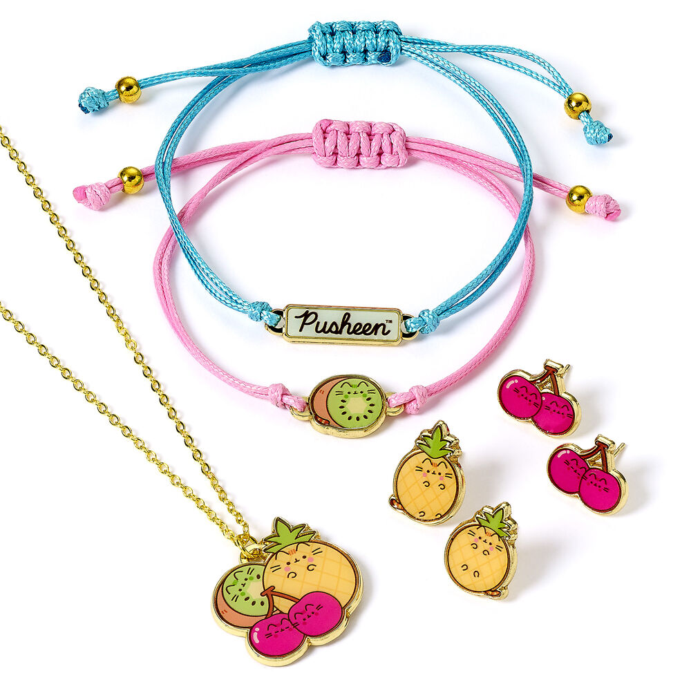 Set de bisutería Pusheen con collar, dos pulseras y pendientes frutales - 2