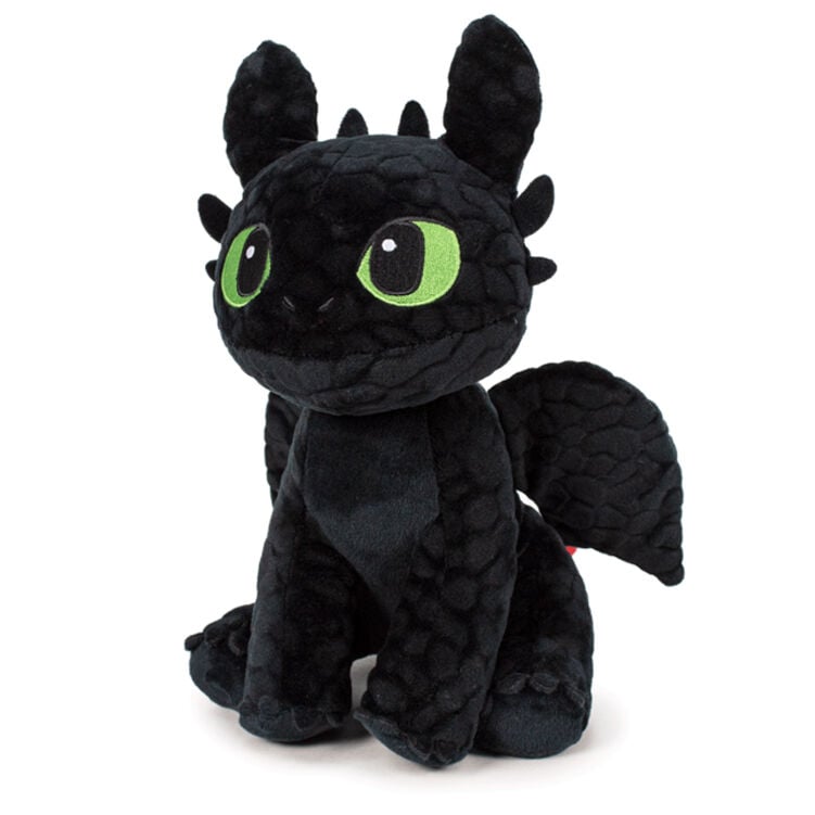 Peluche negro de Desdentao con ojos verdes y alas