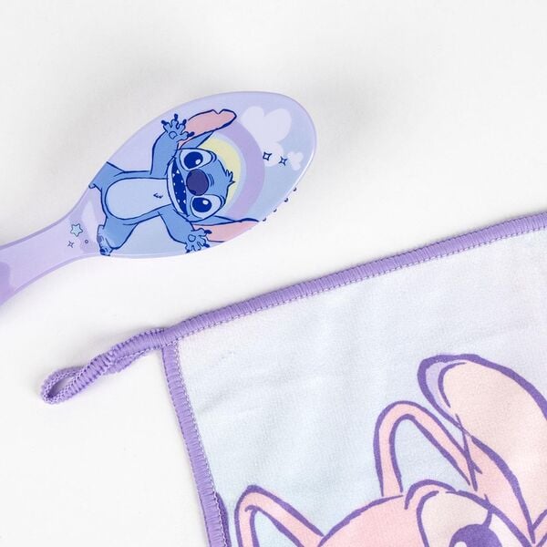 Neceser escolar Stitch Disney lila con toalla y cepillo - 5