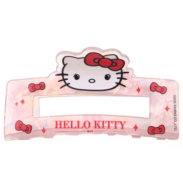 Pinza para el pelo rosa translúcida con diseño de Hello Kitty
