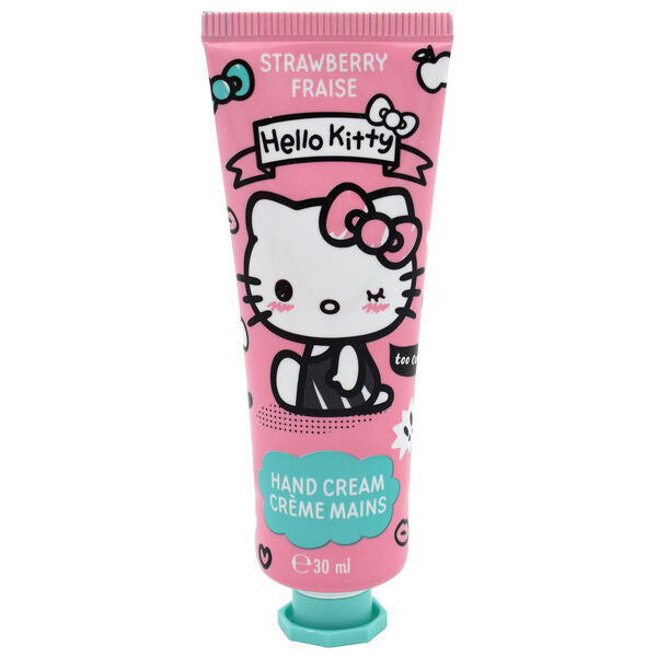 Crema de manos Hello Kitty de fresa en tubo rosa de 30 ml