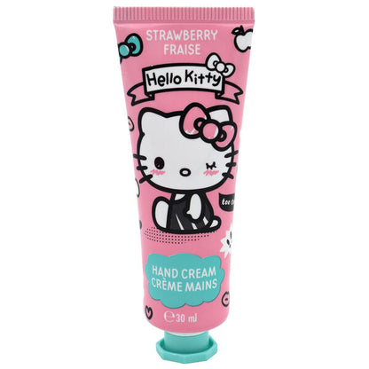 Crema de manos Hello Kitty de fresa en tubo rosa de 30 ml