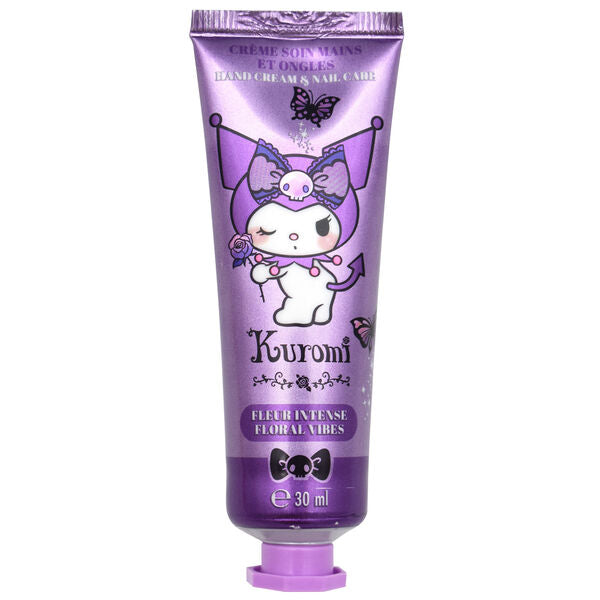 Crema de manos y uñas Kuromi de TAKE CARE en tubo morado de 30 ml