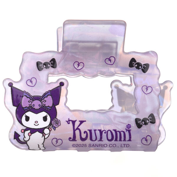Pinza para el pelo translúcida lila con diseño de Kuromi
