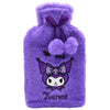 Bolsa de agua caliente de peluche morado con diseño de Kuromi