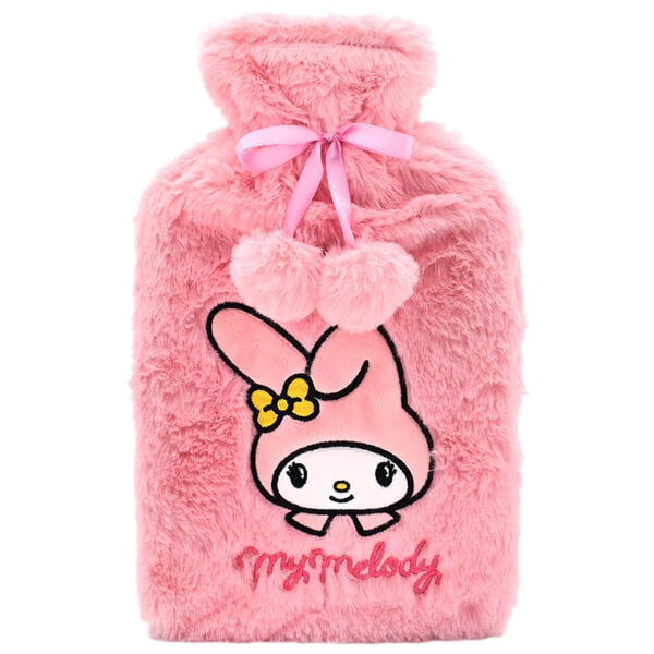 Bolsa de agua caliente rosa de peluche con diseño de My Melody