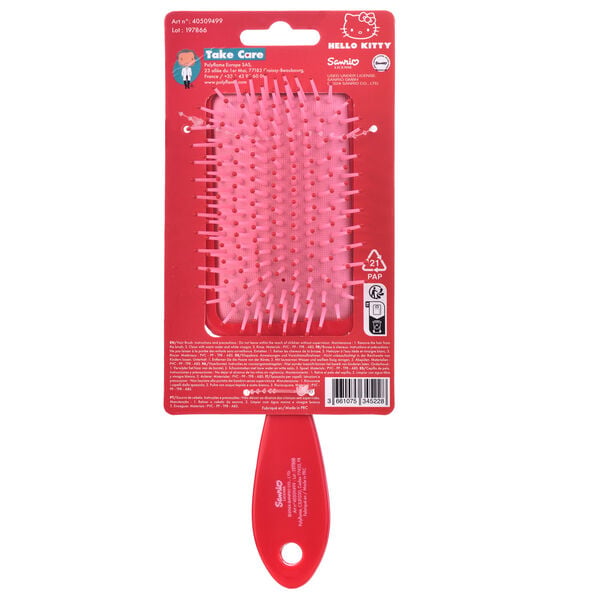 Cepillo desenredante rojo de Hello Kitty con lunares blancos - 2
