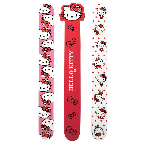 Set de tres limas de uñas Hello Kitty en rosa, rojo y blanco - 2