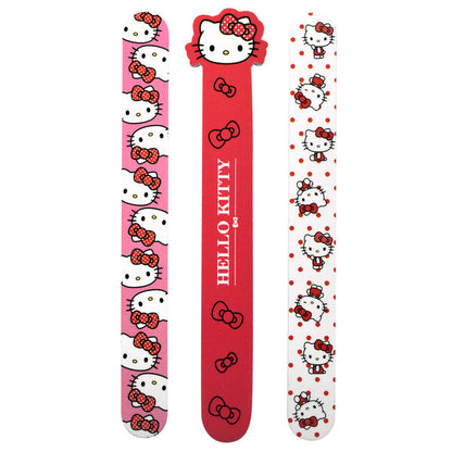 Set de tres limas de uñas Hello Kitty en rosa, rojo y blanco - 2