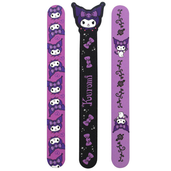 Set de 3 limas de uñas moradas con diseño de Kuromi Hello Kitty - 2