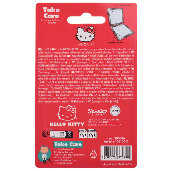 Espejo de bolsillo rojo con diseño de Hello Kitty - 3