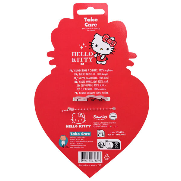 Pinza para el pelo rosa translúcida con diseño de Hello Kitty - 3