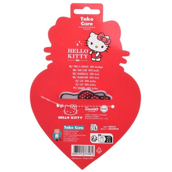 Pinza para el pelo de Hello Kitty con lazo rojo de lunares blancos - 3