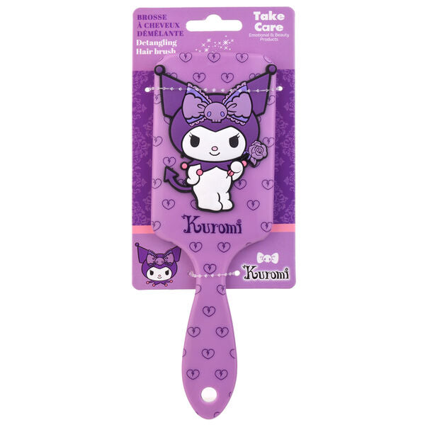 Cepillo para el pelo rosa y morado con diseño de Kuromi - 3