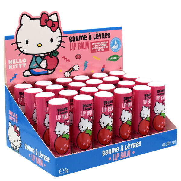 Bálsamo labial Hello Kitty con sabor a fresa en envase rosa - 4