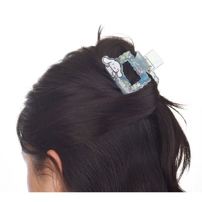 Pinza de pelo translúcida azul pastel con Cinnamoroll y estrellas - 4