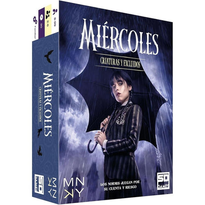 Caja del juego de cartas Miércoles: Criaturas y Excluidos