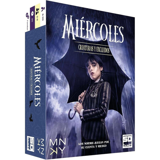 Caja del juego de cartas Miércoles: Criaturas y Excluidos