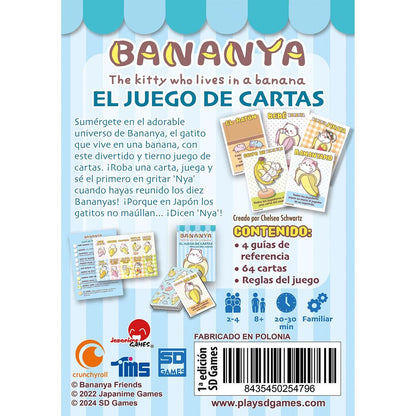 Caja del juego de cartas Bananya con un gato dentro de un plátano - 6