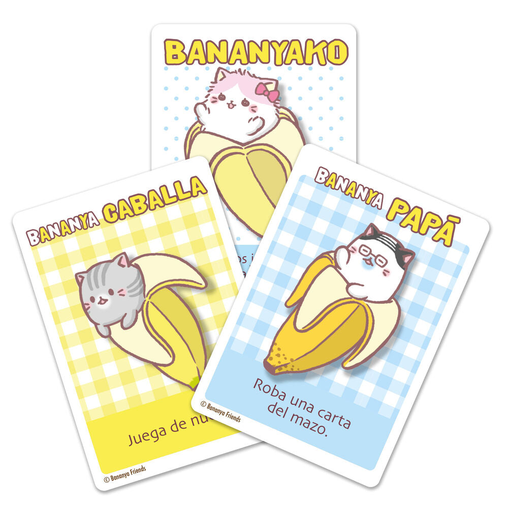 Caja del juego de cartas Bananya con un gato dentro de un plátano - 4