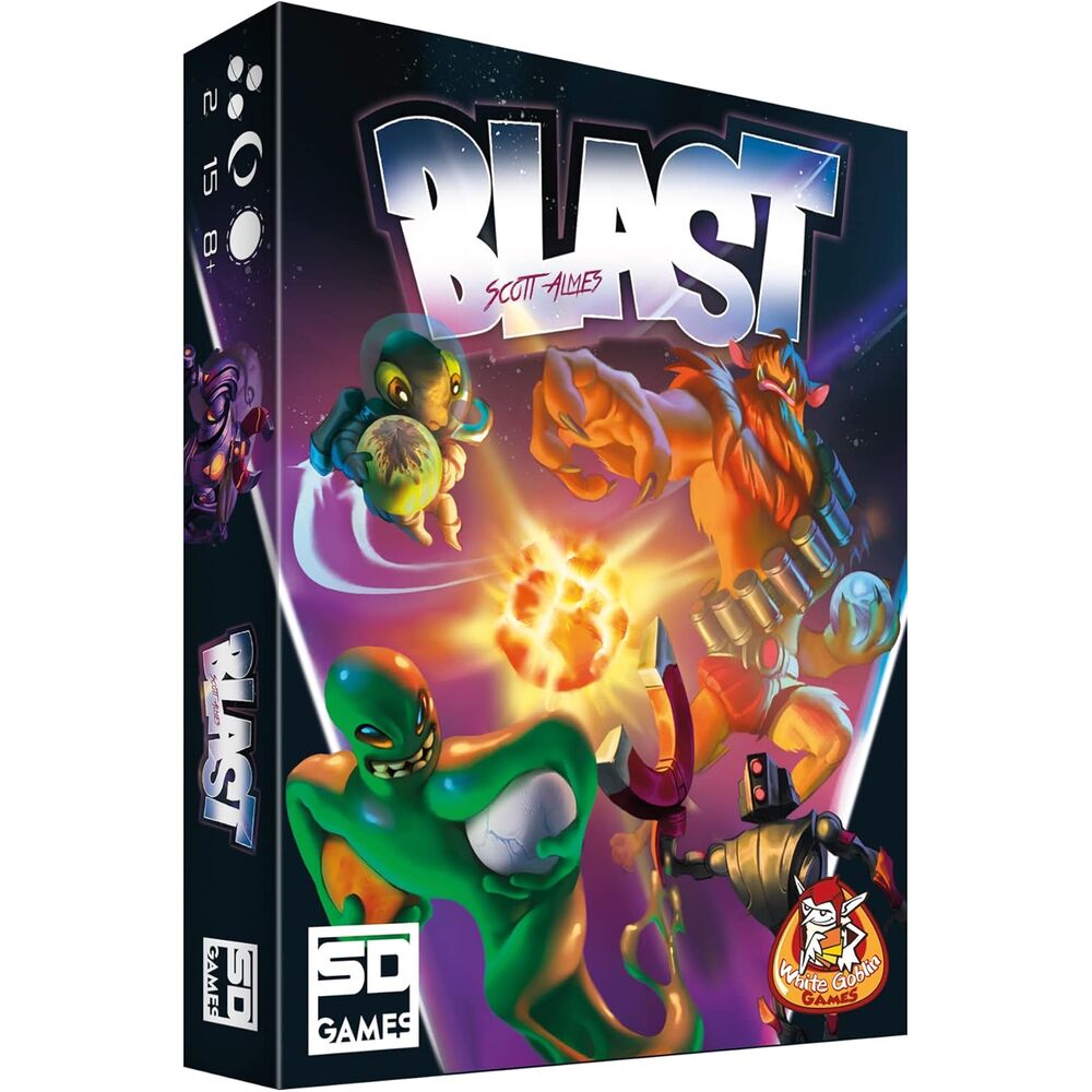 Caja del juego de cartas Blast de SD GAMES con ambientación espacial