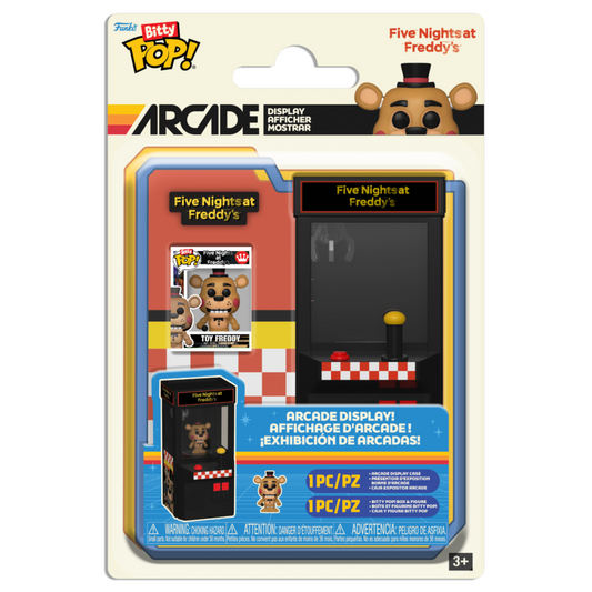 Figura Funko Bitty POP! Arcade de Toy Freddy junto a una máquina recreativa - 2