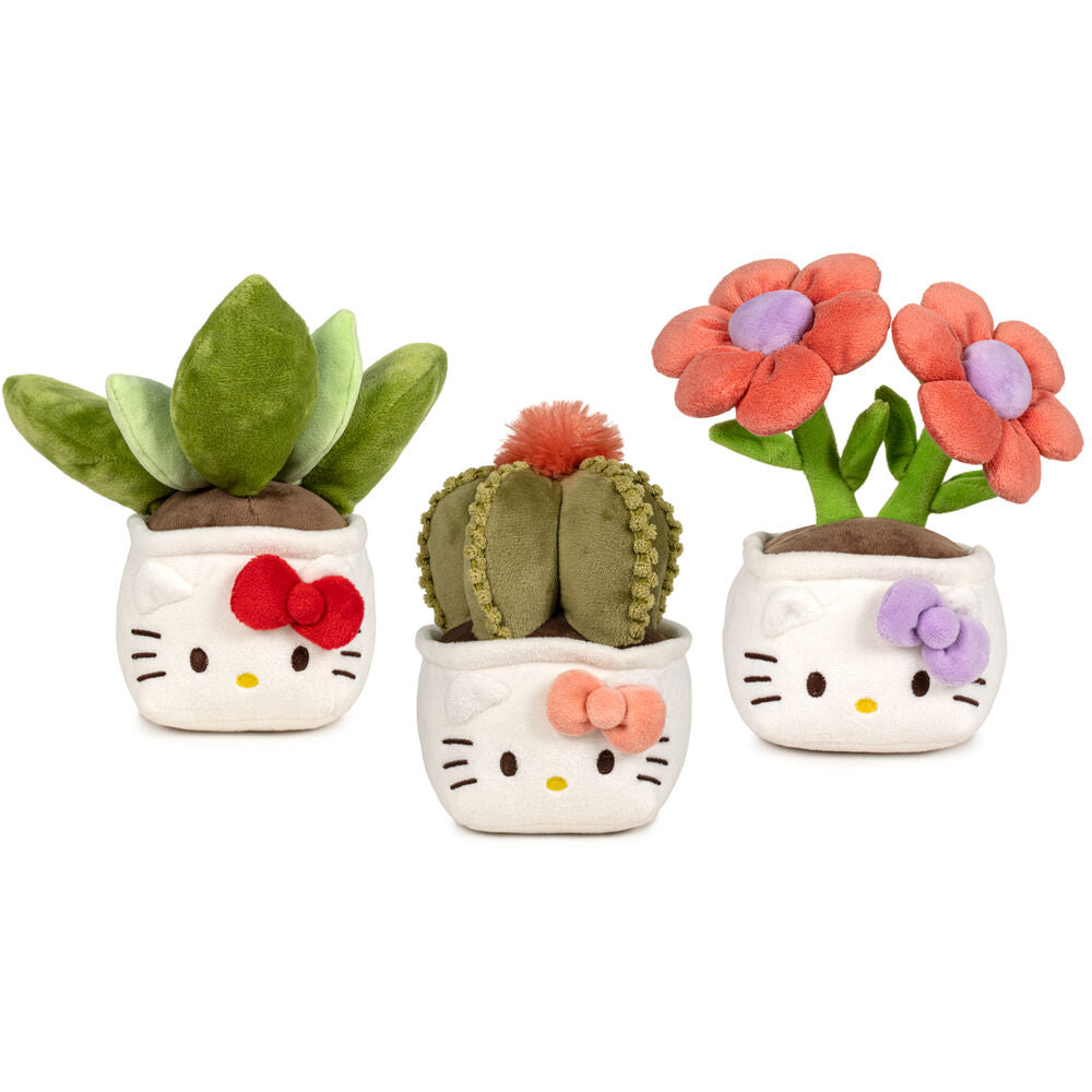 Peluche surtido Botanical Love de Hello Kitty con diseños de plantas y flores