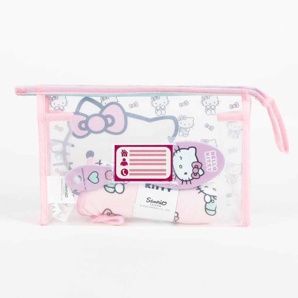 Neceser escolar Hello Kitty rosa con cepillo y toalla - 4