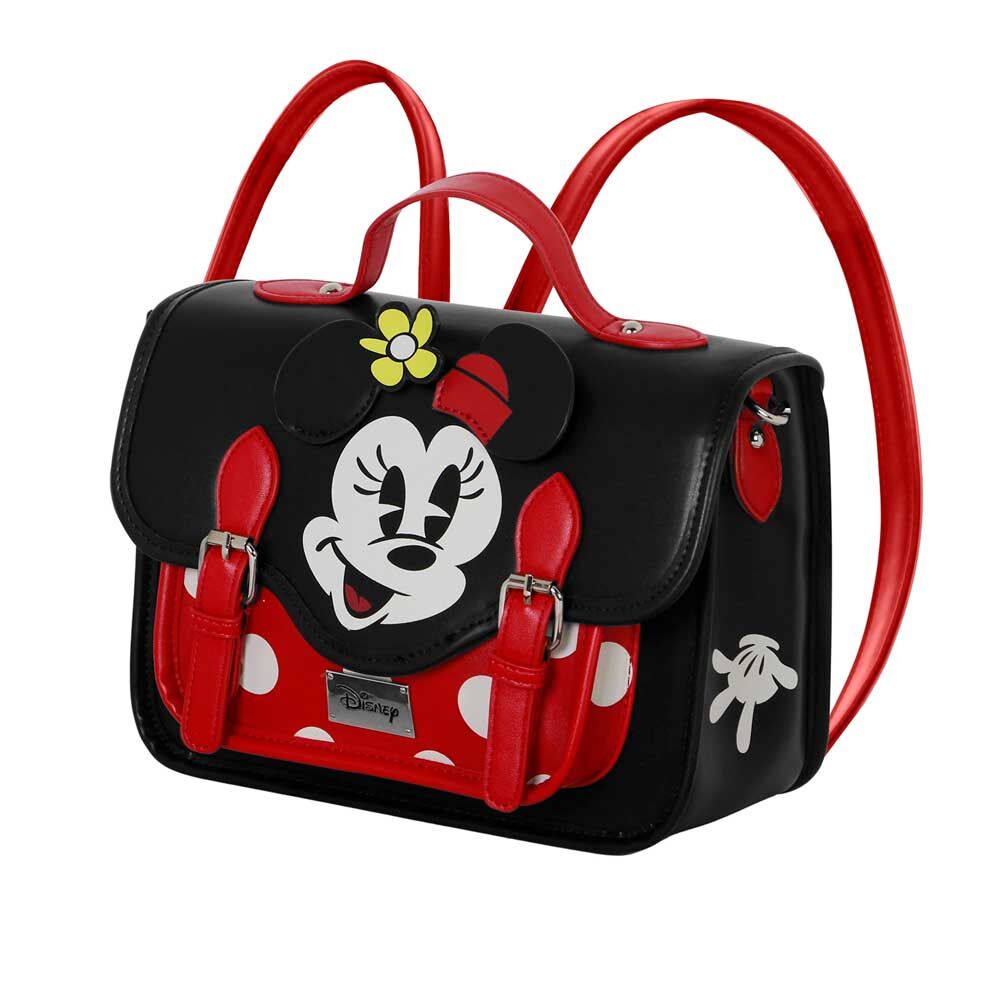 Bolso mochila de Minnie Disney negro y rojo con correa larga - 2