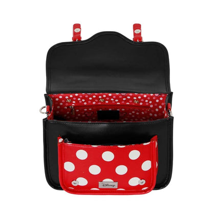 Bolso mochila de Minnie Disney negro y rojo con correa larga - 3