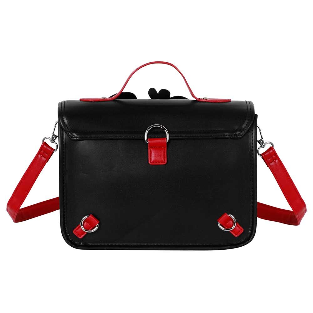 Bolso mochila de Minnie Disney negro y rojo con correa larga - 4