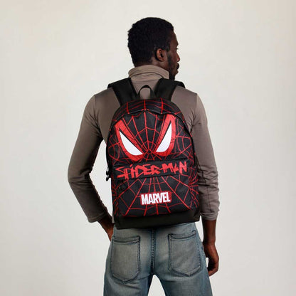 Mochila Spider-Man Marvel negra y roja con telaraña - 5