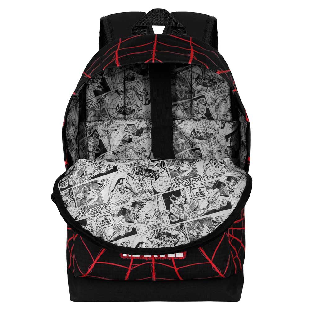 Mochila Spider-Man Marvel negra y roja con telaraña - 2