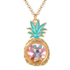 Colgante dorado con piña esmaltada y Stitch Disney