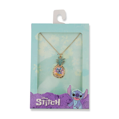 Colgante dorado con piña esmaltada y Stitch Disney - 4