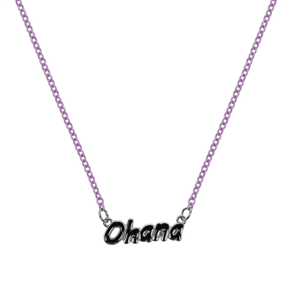 Collar morado de dos capas con colgantes de Stitch y Ohana - 4