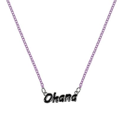Collar morado de dos capas con colgantes de Stitch y Ohana - 4