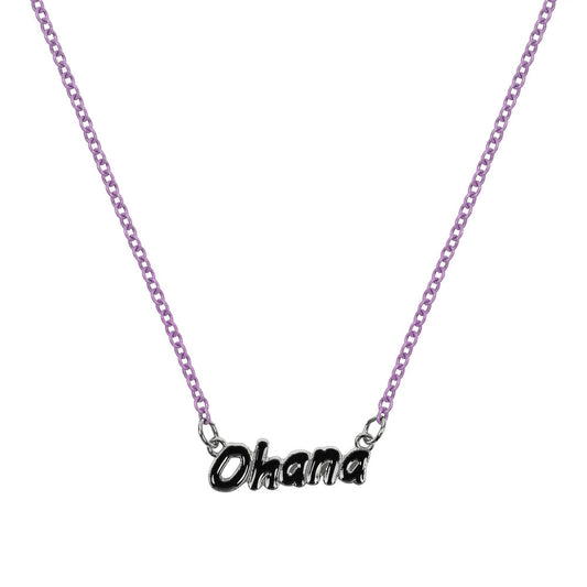 Collar morado de dos capas con colgantes de Stitch y Ohana - 4