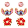 Set de tres pares de pendientes Stitch Disney