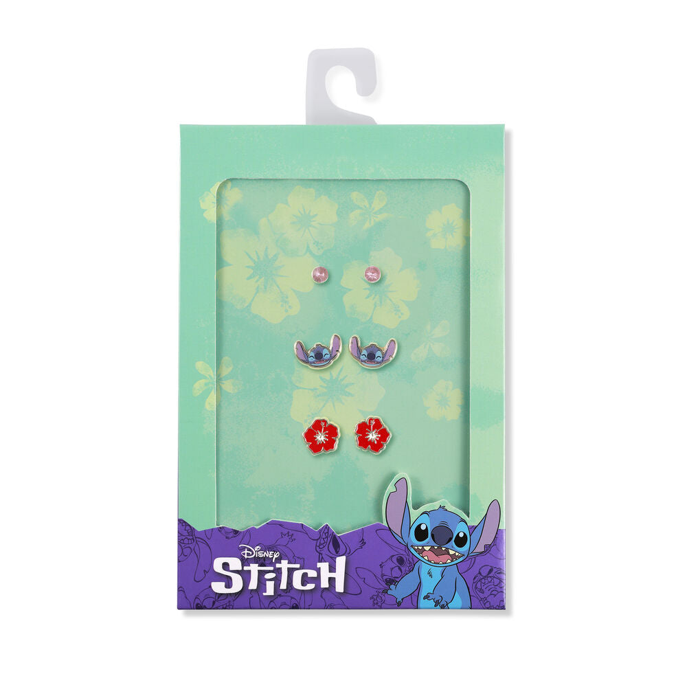 Set de tres pares de pendientes Stitch Disney - 3