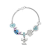 Pulsera de charms Stitch Disney bañada en plata con colgante del personaje