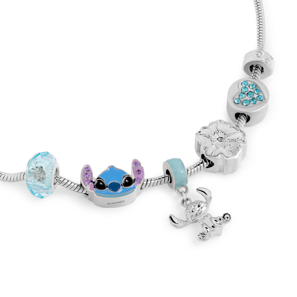 Pulsera de charms Stitch Disney bañada en plata con colgante del personaje - 3
