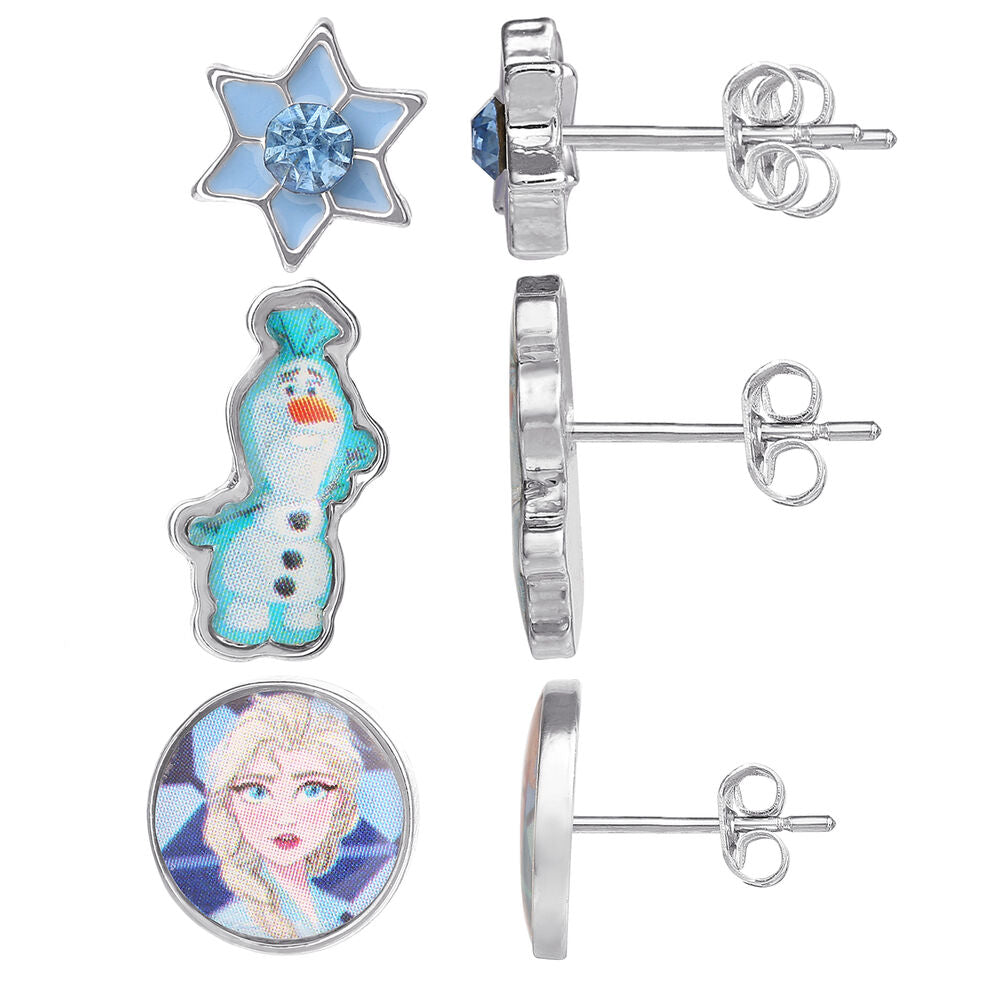 Set de pendientes Frozen con copos de nieve, Olaf, Elsa y Anna - 2