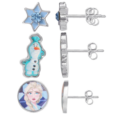 Set de pendientes Frozen con copos de nieve, Olaf, Elsa y Anna - 2