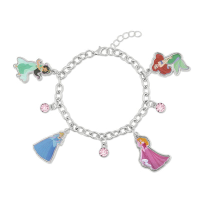 Pulsera de plata con charms de Princesas Disney