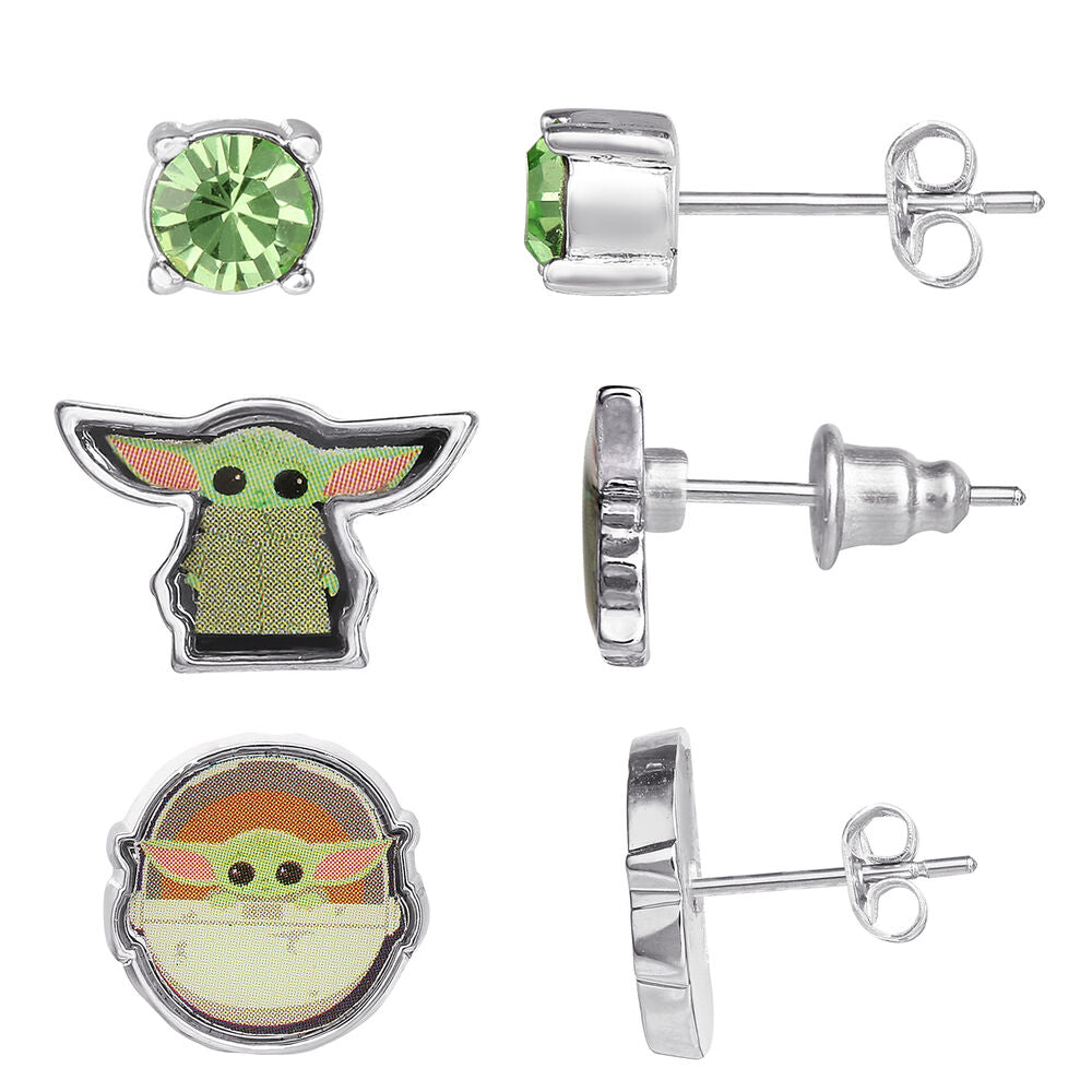 Set de tres pares de pendientes de Grogu Baby Yoda de Star Wars - 3